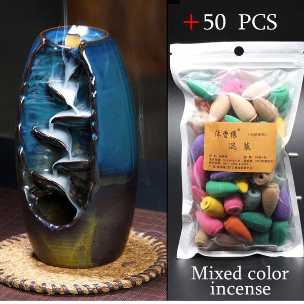 with 20pcs cones gift waterfall incense burner ceramic holder home decor christmas fragrance lamps
with 20pcs cones gift waterfall incense burner ceramic holder home decor christmas fragrance lamps