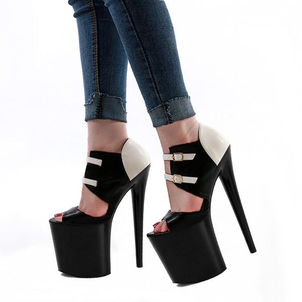 sandals 5inch color contrast dress women high stripper heels peep toe concise platform fetish nightclub pole dance shoes, Black
sandals 5inch color contrast dress women high stripper heels peep toe concise platform fetish nightclub pole dance shoes, Black