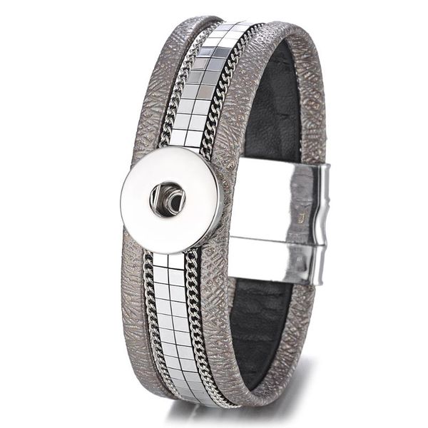 charm bracelets snap charms leather bracelet vocheng button jewelry for women fit 18mm magnet clasp 5 colors nn-574, Golden;silver 
charm bracelets snap charms leather bracelet vocheng button jewelry for women fit 18mm magnet clasp 5 colors nn-574, Golden;silver
