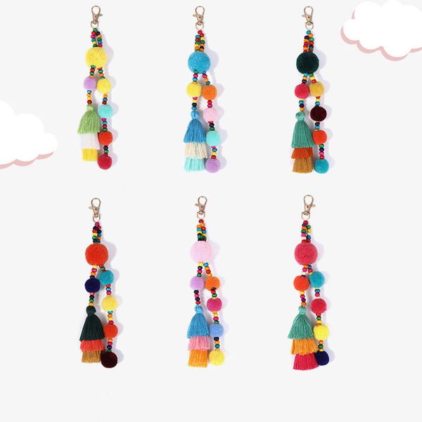 bohemia tassel plush ball key ring cellphone charm bag charms gradient colors holder jewelry gift for women, Silver
bohemia tassel plush ball key ring cellphone charm bag charms gradient colors holder jewelry gift for women, Silver
