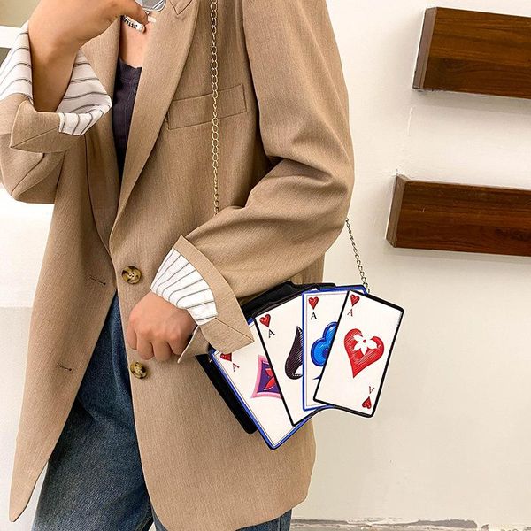 evening bags women fashion funny personality creative shoulder bag hit color playing card tower dollar pattern pu messenger
evening bags women fashion funny personality creative shoulder bag hit color playing card tower dollar pattern pu messenger