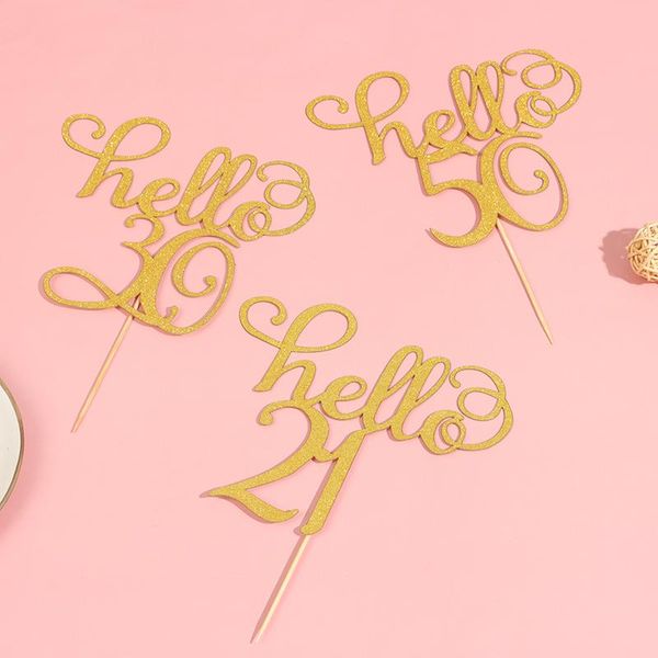 other festive & party supplies gold "hello 21 30 40 50 60"hand writing cake ers happy birthday decoration for anniversary lovely g
other festive & party supplies gold "hello 21 30 40 50 60"hand writing cake ers happy birthday decoration for anniversary lovely g