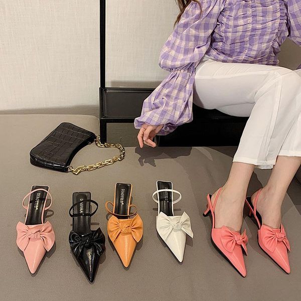 fashion slingback sandals women thin low heel pumps shoes ladies elegant bow-knot mules for pointed toe female office, Black
fashion slingback sandals women thin low heel pumps shoes ladies elegant bow-knot mules for pointed toe female office, Black
