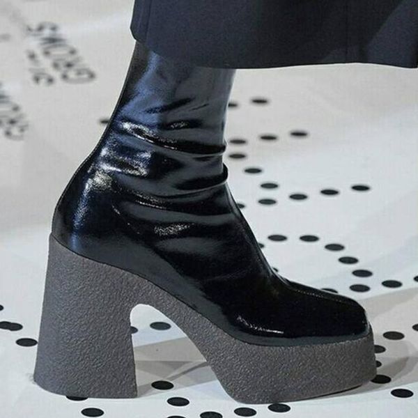 boots woman british style square toe knight elastic socks thin leg thick sole high heel waterproof platform over knee, Black
boots woman british style square toe knight elastic socks thin leg thick sole high heel waterproof platform over knee, Black