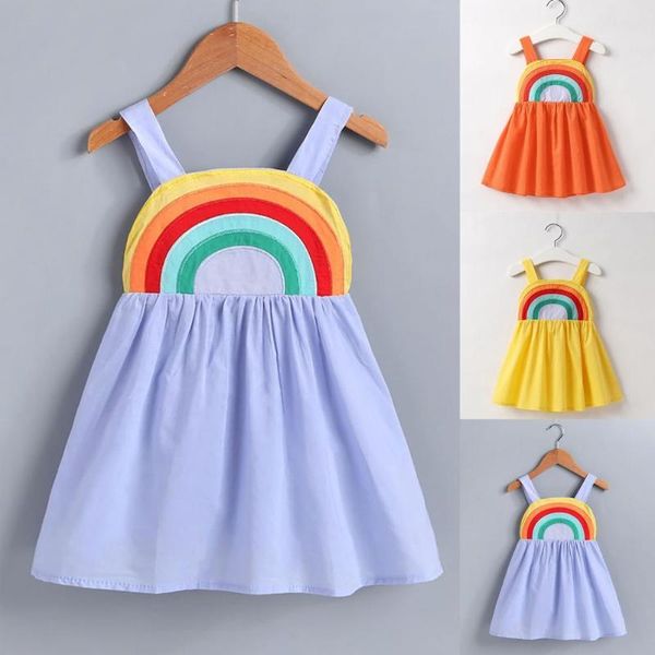 girl's dresses kids cute rainbow print casual dress girls comfortable pure cotton sleeveless for summer daily children clothes gifts, Red;yellow
girl's dresses kids cute rainbow print casual dress girls comfortable pure cotton sleeveless for summer daily children clothes gifts, Red;yellow