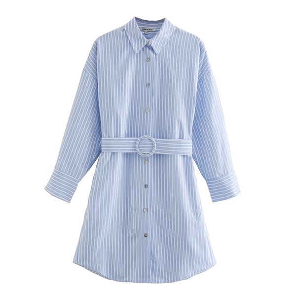 summer women striped shirts dress long sleeve turn-down collar sashes casual es female vintage elegant vestidos 210513, Black;gray
summer women striped shirts dress long sleeve turn-down collar sashes casual es female vintage elegant vestidos 210513, Black;gray