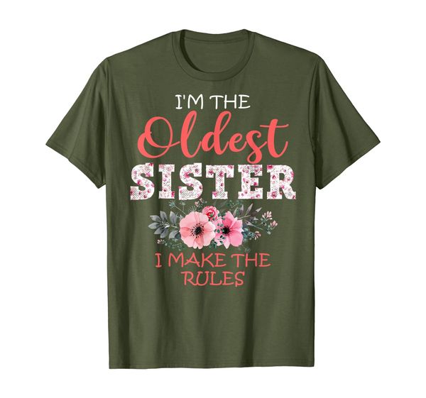 oldest sister make the rules funny sibling family gift t-shirt, White;black 
oldest sister make the rules funny sibling family gift t-shirt, White;black