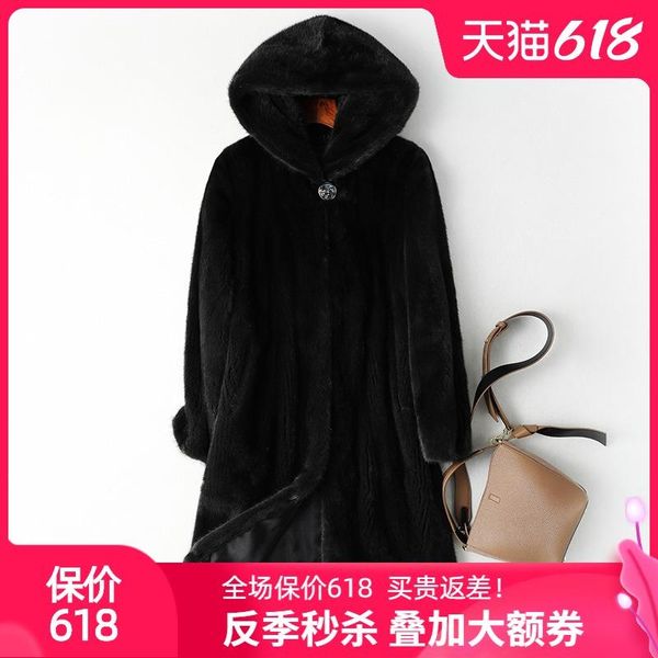 women's fur & faux palmer wave shi's 2021 winter long imported mink coat ms hooded t, Black
women's fur & faux palmer wave shi's 2021 winter long imported mink coat ms hooded t, Black