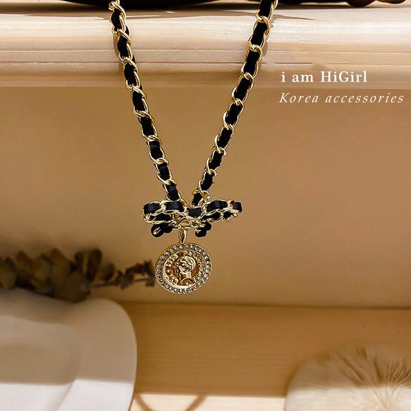 chain women pendants korean simple design bowknot diamond necklace portrait pendant fashion personality collar, Silver
chain women pendants korean simple design bowknot diamond necklace portrait pendant fashion personality collar, Silver