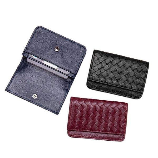 card holders 2021 ss woven leather business holder genuine sheep id coin purse bag for men women, Brown;gray
card holders 2021 ss woven leather business holder genuine sheep id coin purse bag for men women, Brown;gray
