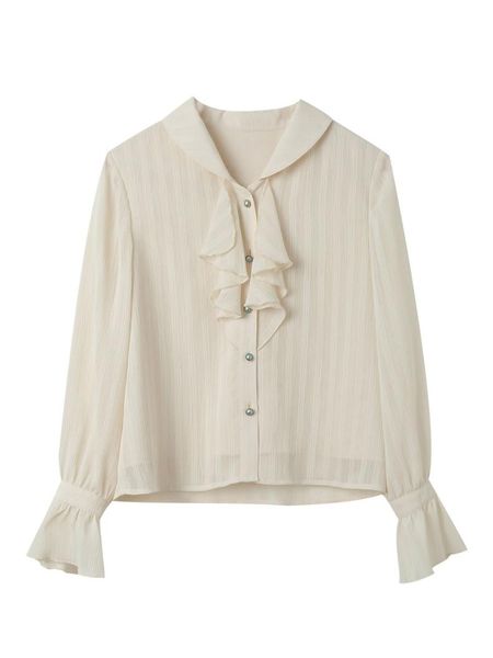 women's blouses & shirts white retro chiffon blouse v neck long sleeve flared sleeves shirt design sense niche ropa para mujer clothing
women's blouses & shirts white retro chiffon blouse v neck long sleeve flared sleeves shirt design sense niche ropa para mujer clothing