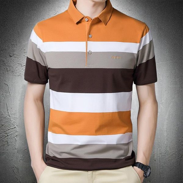 men's polos shirt men summer t short sleeve wide stripe pattern shirts office casual work tshirt fashion clothing, White;black
men's polos shirt men summer t short sleeve wide stripe pattern shirts office casual work tshirt fashion clothing, White;black