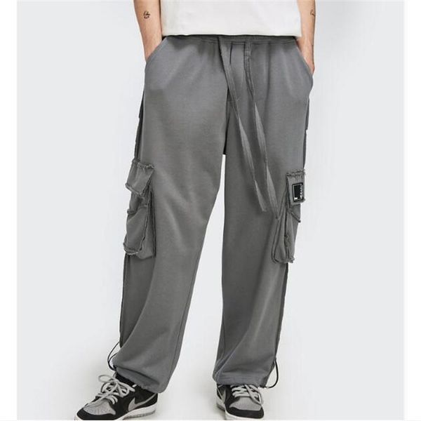 men's pants comfortable solid color sweatpants fashion multi-pocket drawstring gray slacks, Black
men's pants comfortable solid color sweatpants fashion multi-pocket drawstring gray slacks, Black