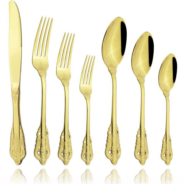 dinnerware sets gold 18/10 stainless steel cutlery set luxury flatware fork spoons silverware knife wedding dinner drop
dinnerware sets gold 18/10 stainless steel cutlery set luxury flatware fork spoons silverware knife wedding dinner drop