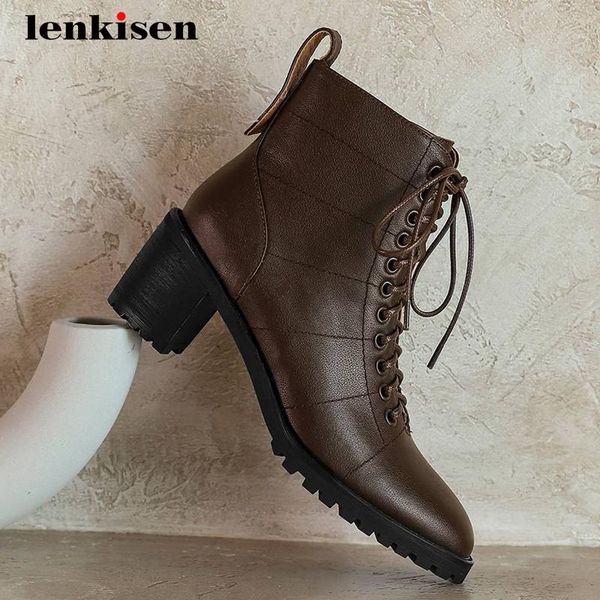 boots lenkisen large size work real cow leather cross-tied round toe thick high heel zipper pretty girls modern ankle l57, Black
boots lenkisen large size work real cow leather cross-tied round toe thick high heel zipper pretty girls modern ankle l57, Black