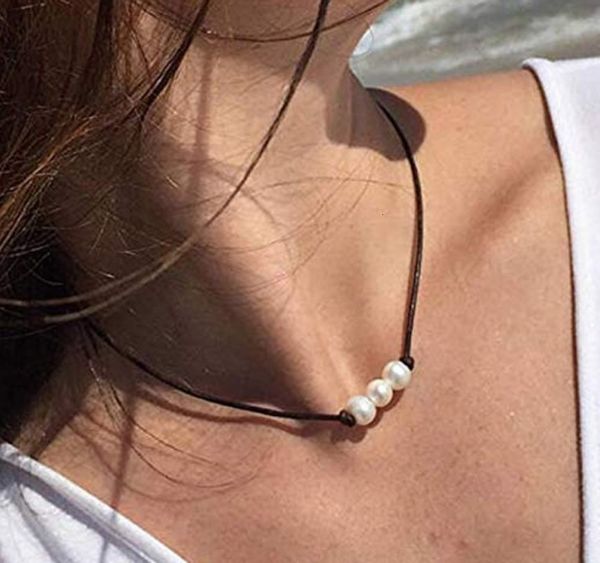 artificial pearl necklace one bead knot clavicle necklace three beads handmade black rope necklace, Silver
artificial pearl necklace one bead knot clavicle necklace three beads handmade black rope necklace, Silver