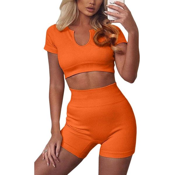 women's tracksuits wsevypo summer two pieces shorts sets ribbed solid color short sleeve crop +high waist female set, Gray
women's tracksuits wsevypo summer two pieces shorts sets ribbed solid color short sleeve crop +high waist female set, Gray