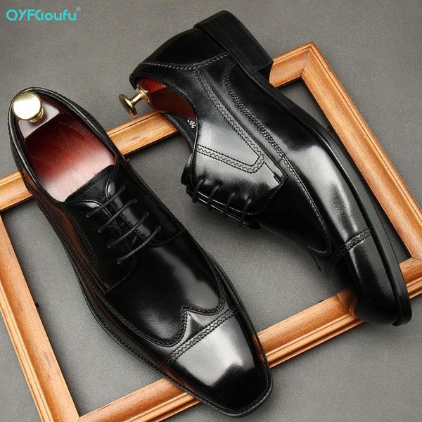 dress shoes qyfcioufu formal leather men business male genuine lace up oxfords party wedding casual men's flats, Black
dress shoes qyfcioufu formal leather men business male genuine lace up oxfords party wedding casual men's flats, Black