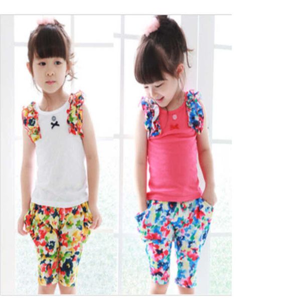 2-7 ages 100% cotton summer sleeveless floral kids children clothes kid suit t-shirt+pant girl clothing set 210615, White
2-7 ages 100% cotton summer sleeveless floral kids children clothes kid suit t-shirt+pant girl clothing set 210615, White