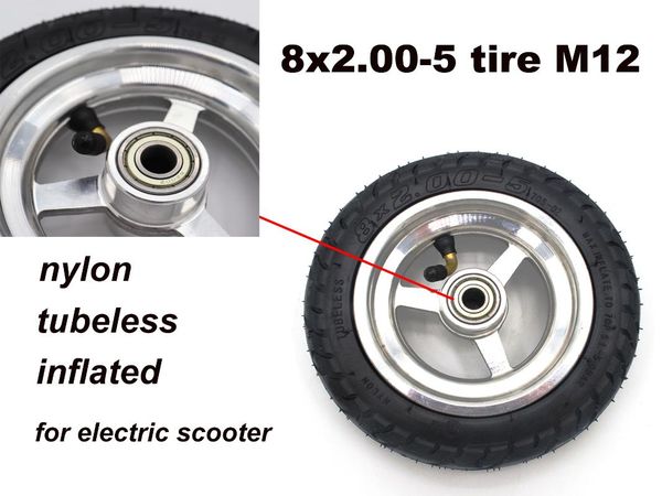 8x2.00-5 m12 inch tire nylon wheel and alloy hub non-slip tubeless tires parts of electric scooter pneumatic motorcycle wheels &
8x2.00-5 m12 inch tire nylon wheel and alloy hub non-slip tubeless tires parts of electric scooter pneumatic motorcycle wheels &