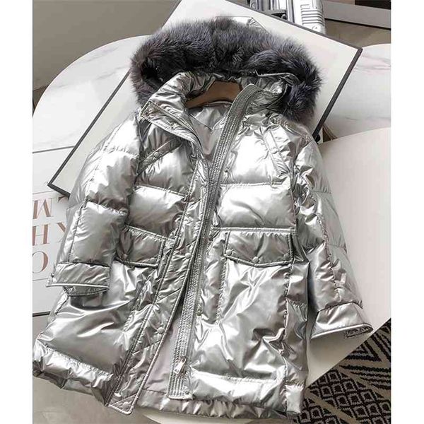 winter women 90% white duck down jacket detachable large real fur collar overcoat glossy cool loose warm thick coat 210430, Black
winter women 90% white duck down jacket detachable large real fur collar overcoat glossy cool loose warm thick coat 210430, Black