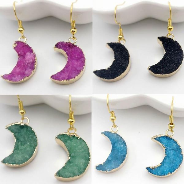 dangle & chandelier natural plating gold color druzy drop earrings moon shape blue drusy earring statement ear jewelry for women girl gifts, Silver
dangle & chandelier natural plating gold color druzy drop earrings moon shape blue drusy earring statement ear jewelry for women girl gifts, Silver