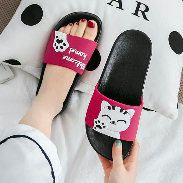 women summer slippers slide sandals beach cartoon cat flip flops thick soled men couple bathe shoes zapatillas mujer, Black
women summer slippers slide sandals beach cartoon cat flip flops thick soled men couple bathe shoes zapatillas mujer, Black