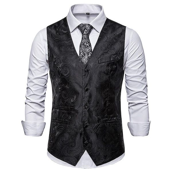 men's vests vest high-quality pattern single-breasted slim gentleman suit fashion wedding groom groomsmen dress, Black;white
men's vests vest high-quality pattern single-breasted slim gentleman suit fashion wedding groom groomsmen dress, Black;white