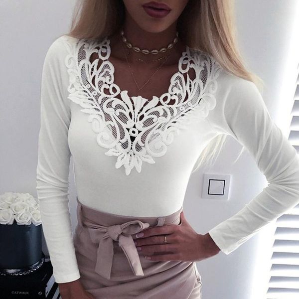 women's blouses & shirts feitong 5xl plus size womens hollow out shirt blouse lace patchwork v neck long sleeve ladies casual slim, White
women's blouses & shirts feitong 5xl plus size womens hollow out shirt blouse lace patchwork v neck long sleeve ladies casual slim, White