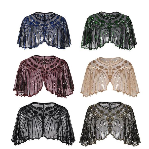 casual dresses 1920's lady elegant party dressing vintage sequin evening cape banquet stage formal short shawls retro dress for women, Black;gray
casual dresses 1920's lady elegant party dressing vintage sequin evening cape banquet stage formal short shawls retro dress for women, Black;gray
