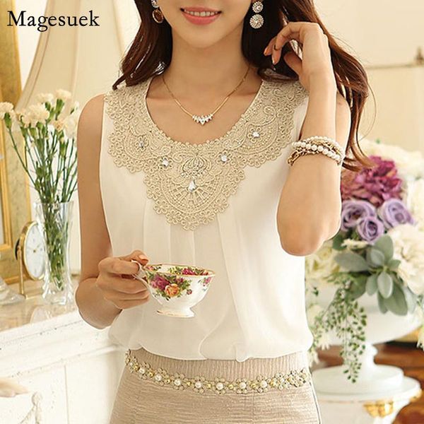 women's blouses & shirts sleeveless plus size white shirt o-neck embroidery solid chiffon blouse diamonds casual for women summer 03f
women's blouses & shirts sleeveless plus size white shirt o-neck embroidery solid chiffon blouse diamonds casual for women summer 03f