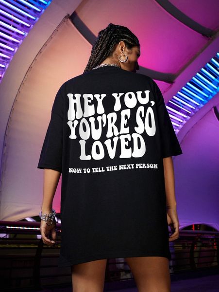 letter graphic drop shoulder oversized tee e8ca#, White
letter graphic drop shoulder oversized tee e8ca#, White