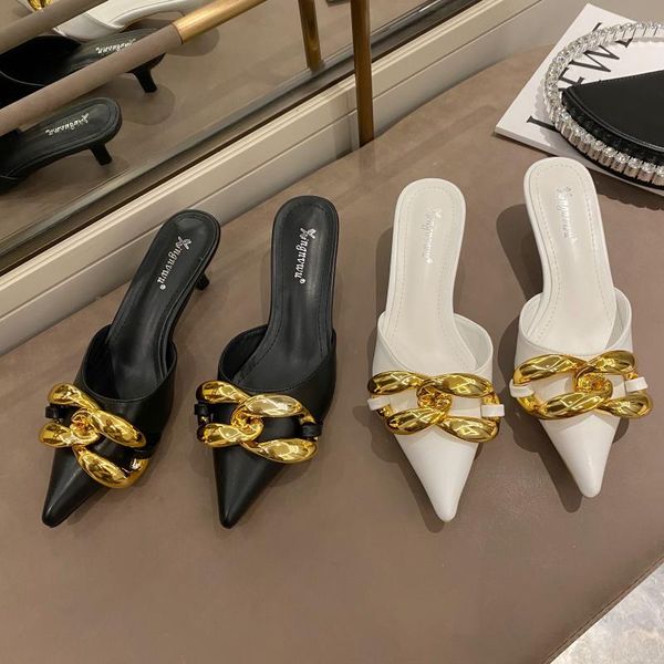 slippers pointed toe chain women fashion stiletto low heel ladies sandals solid slides casual soft summer shoes for 2021, Black
slippers pointed toe chain women fashion stiletto low heel ladies sandals solid slides casual soft summer shoes for 2021, Black