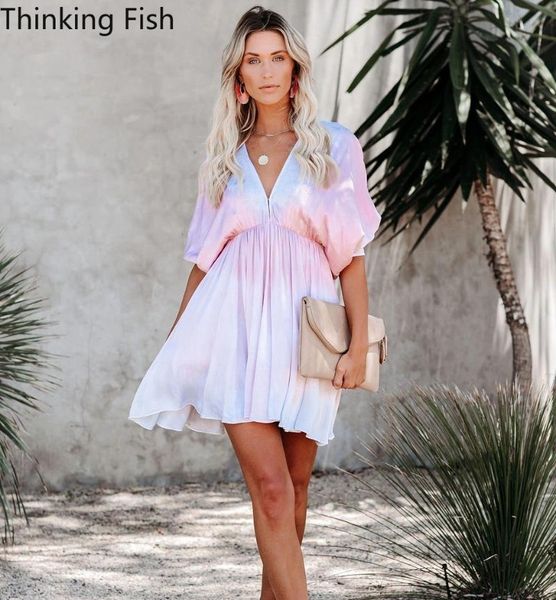 casual dresses women tie-dye print dress ruffle short sleeve mini summer leisure v neck unbacked streetwear gown restoring ancient ways, Black;gray
casual dresses women tie-dye print dress ruffle short sleeve mini summer leisure v neck unbacked streetwear gown restoring ancient ways, Black;gray
