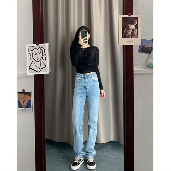 women's jeans light color straight for women 2021 high waist slimming retro straw pants mop, Blue
women's jeans light color straight for women 2021 high waist slimming retro straw pants mop, Blue