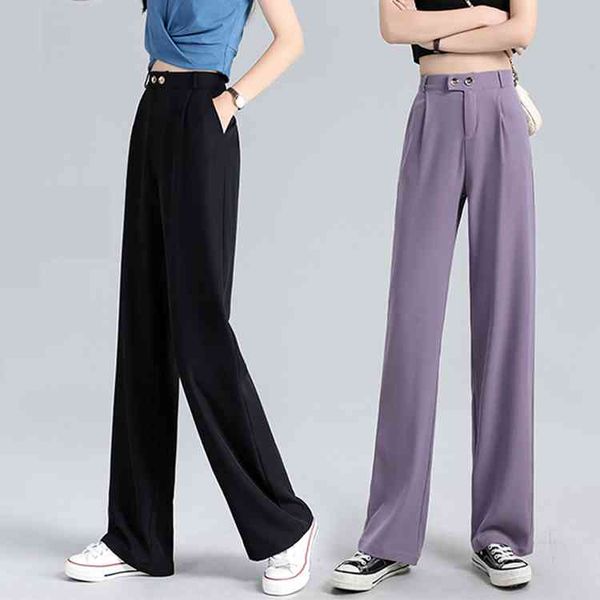 suit mopping pants women's high waist drape loose summer thin straight suit wide leg casual 210429, Blue
suit mopping pants women's high waist drape loose summer thin straight suit wide leg casual 210429, Blue