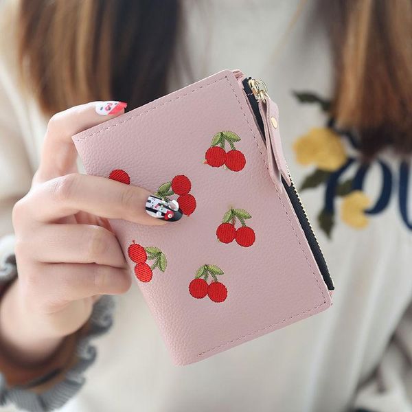 fashion women short wallet small zipper purse cherry embroidery coin cute simple card holders lady girl mini money bag wallets, Red;black
fashion women short wallet small zipper purse cherry embroidery coin cute simple card holders lady girl mini money bag wallets, Red;black