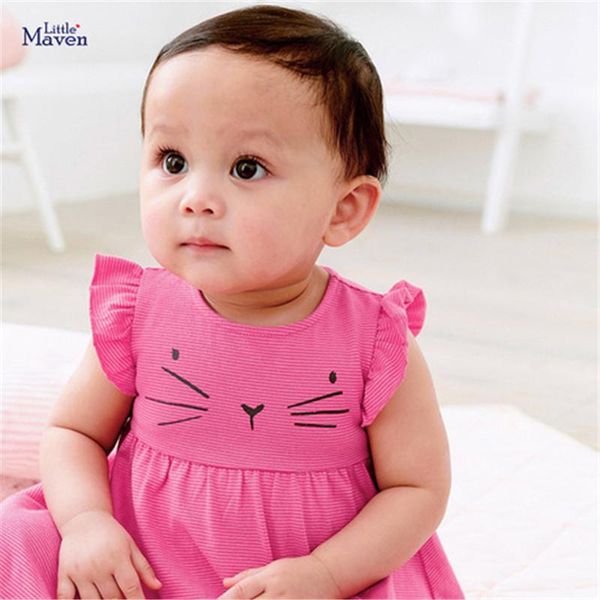girl's dresses little maven 2021 summer short sleeve kids girls clothes children girl round collar cartoon meow dress 2-7 years, Red;yellow
girl's dresses little maven 2021 summer short sleeve kids girls clothes children girl round collar cartoon meow dress 2-7 years, Red;yellow
