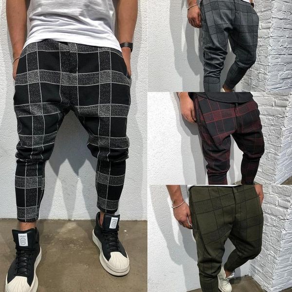 men's pants mens jogger cargo casual fitness plaid straight leg trousers pencil harem, Black 
men's pants mens jogger cargo casual fitness plaid straight leg trousers pencil harem, Black