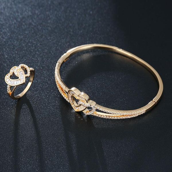 earrings & necklace women's heart-shaped bracelet ring 2 pieces set zircon heart jewelry, Silver
earrings & necklace women's heart-shaped bracelet ring 2 pieces set zircon heart jewelry, Silver