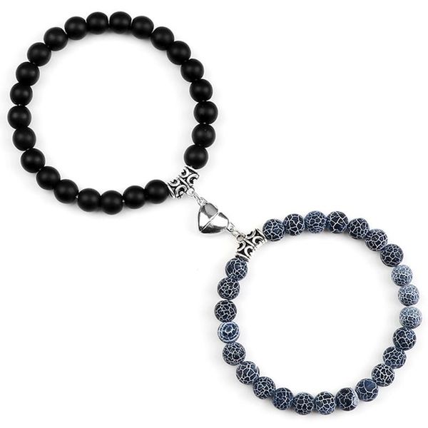 beaded, strands couples beads bracelets classic 2psc/set heart-shaped magnet bangles natural lava stone men yoga bracelet for friendship jew, Black
beaded, strands couples beads bracelets classic 2psc/set heart-shaped magnet bangles natural lava stone men yoga bracelet for friendship jew, Black