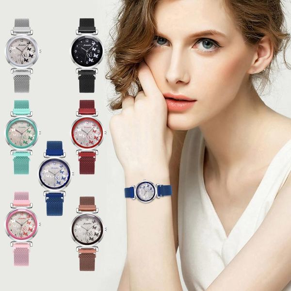modiya ladies watch magnetic buckle strap stainless steel mesh fine women quartz wristwatches, Slivery;brown
modiya ladies watch magnetic buckle strap stainless steel mesh fine women quartz wristwatches, Slivery;brown