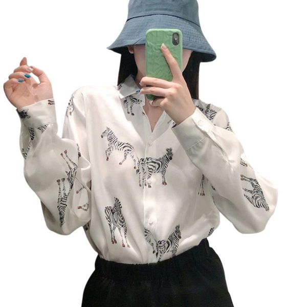women's shirts animal printing blouses spring autumn temperament loose leisure long sleeve blouse &, White
women's shirts animal printing blouses spring autumn temperament loose leisure long sleeve blouse &, White
