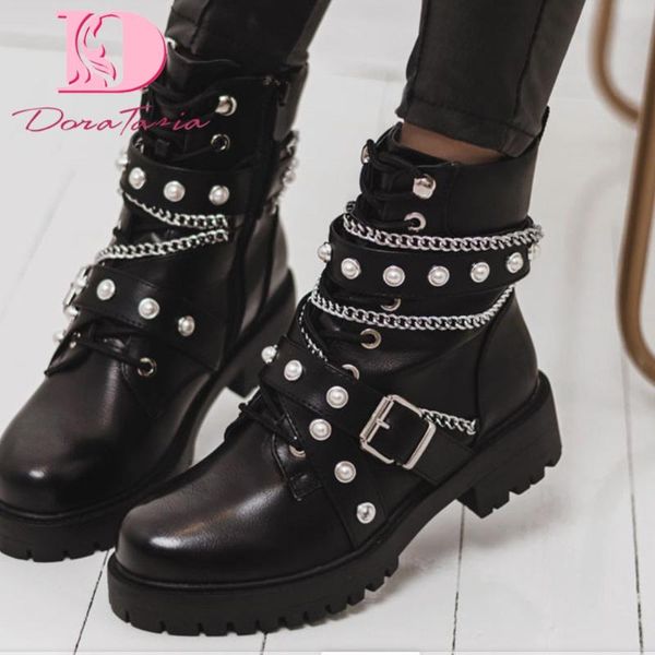boots doratasia fashion female chunky heels ankle chain buckle pearl motorcycle women party punk street shoes woman, Black
boots doratasia fashion female chunky heels ankle chain buckle pearl motorcycle women party punk street shoes woman, Black