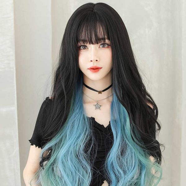 wig female pick dyeing long curly natural head hanging ears wavy air bangs hair set, Black
wig female pick dyeing long curly natural head hanging ears wavy air bangs hair set, Black
