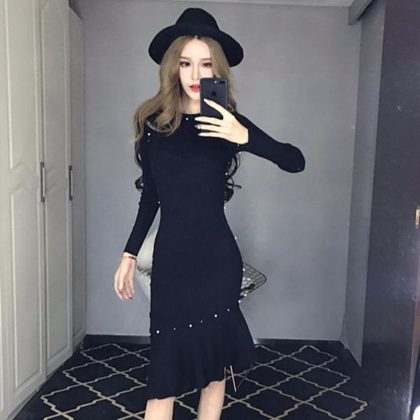 casual dresses fashion brand black trumpet dress autumn women's clothing vestidos knitted roupas femininas party, Black;gray
casual dresses fashion brand black trumpet dress autumn women's clothing vestidos knitted roupas femininas party, Black;gray