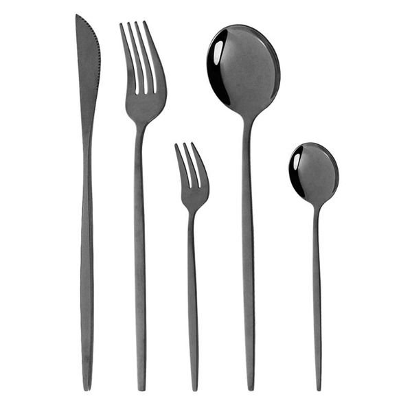 black 18/10/set 5pcs dinnerware fork salad stainless steel coffee set knife cutlery kitchen home spoon tableware dinner sets
black 18/10/set 5pcs dinnerware fork salad stainless steel coffee set knife cutlery kitchen home spoon tableware dinner sets