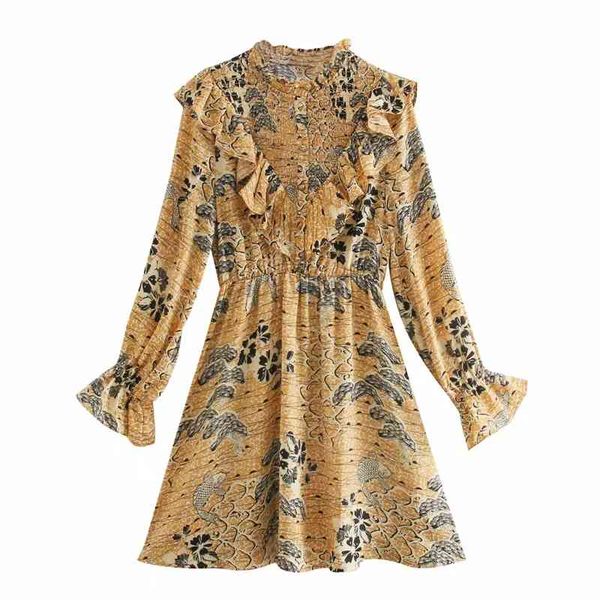 elegant women cascading ruffle printed mini dress vintage femme long sleeve loose clothes casual lady vestido d6560 210430, Black;gray
elegant women cascading ruffle printed mini dress vintage femme long sleeve loose clothes casual lady vestido d6560 210430, Black;gray