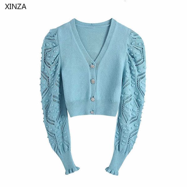 women's sweaters women cardigan jewel button pompom knit sweater long sleeve vintage blue knitted female chic cropped 3lza, White;black
women's sweaters women cardigan jewel button pompom knit sweater long sleeve vintage blue knitted female chic cropped 3lza, White;black