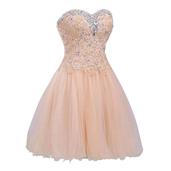 party dresses sweetheart short homecoming 2021 strapless sleeveless tulle lace appliques crystal sparkly prom dress summer, White;black
party dresses sweetheart short homecoming 2021 strapless sleeveless tulle lace appliques crystal sparkly prom dress summer, White;black